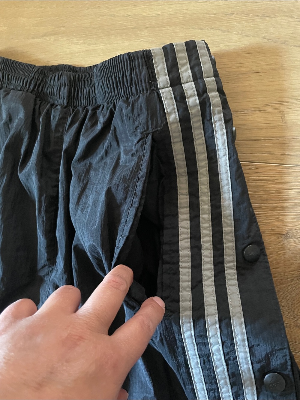 Vintage Adidas Three Stripped Tear Away Snap Pant Size Small - Picture 3 of 13